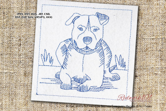 American Staffordshire Terrier Redwork