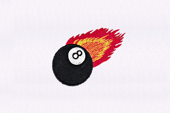 Billiard 8 Ball Embroidery Design