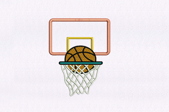 Dunking Basketball Embroidery Design
