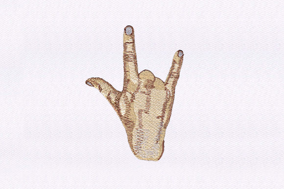 Rock on Fingers: A Bold Embroidery Design